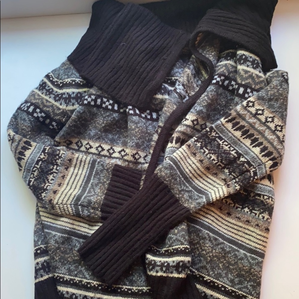 Fair isle drape sweater